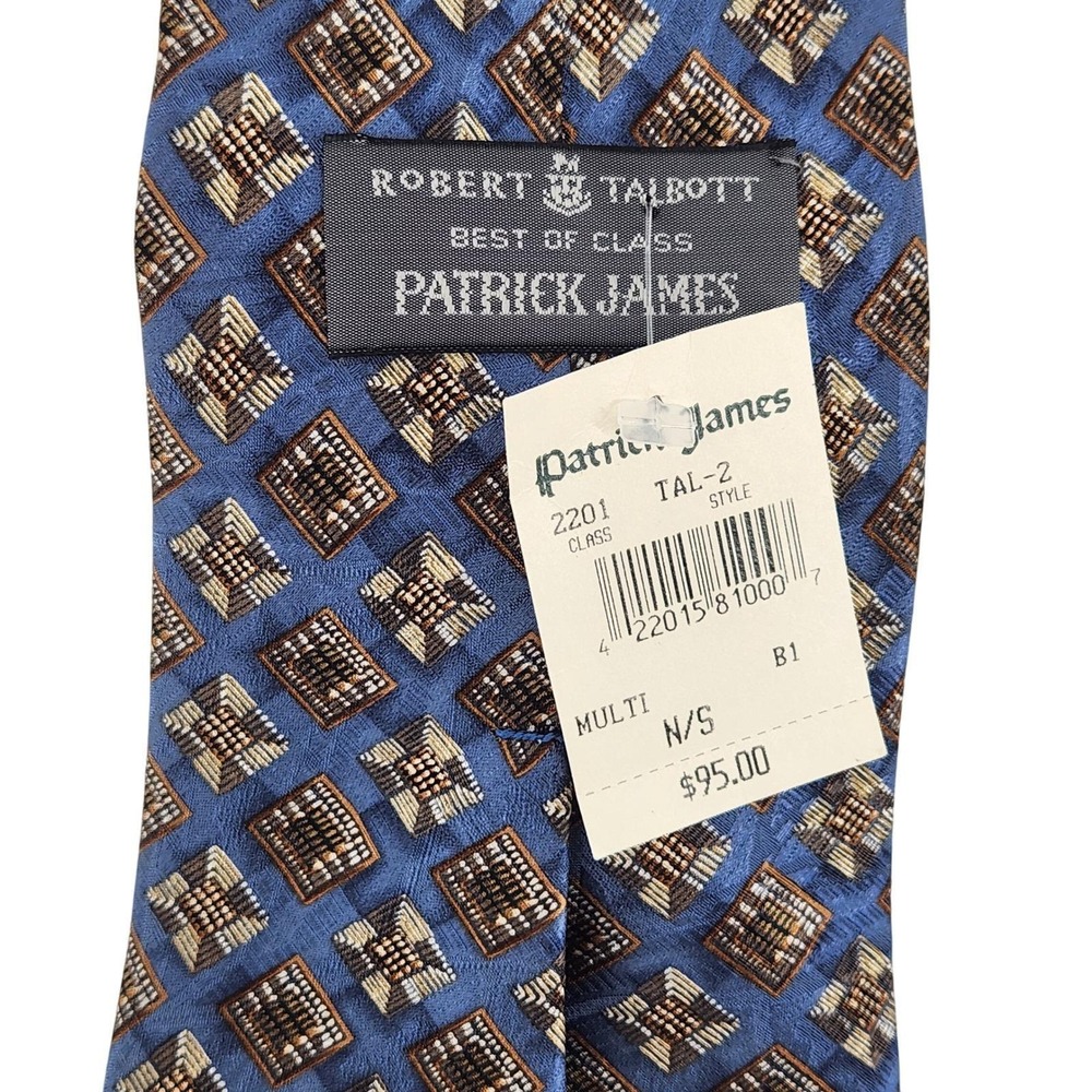 Robert Talbott Best of Class Silk Tie Patrick James Blue Geometric USA NWT $95